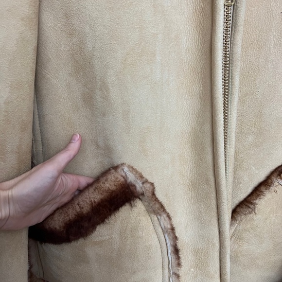 Pristine Vintage Stratojac Sheepskin Shearling Leather Jacket Sz 40 - Picture 6 of 16